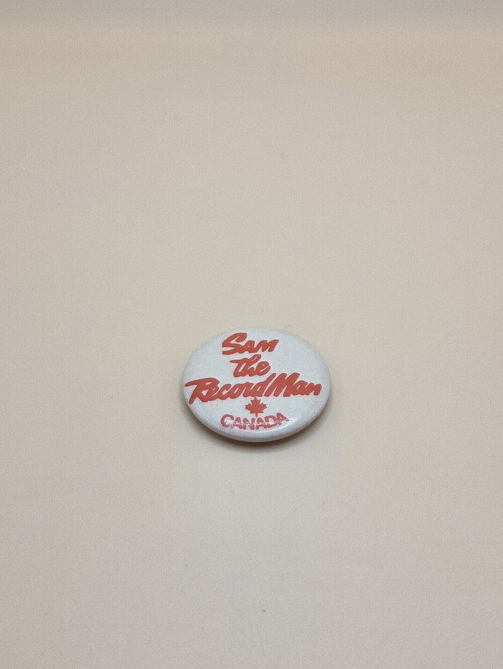 Vintage Sam The Record Man Canada 1" Pinback Button | Classic Canadian Music